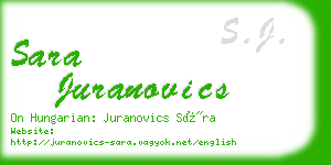 sara juranovics business card